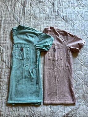 Carhartt Mint and Dusty Rose Short-Sleeve Pocket Tees